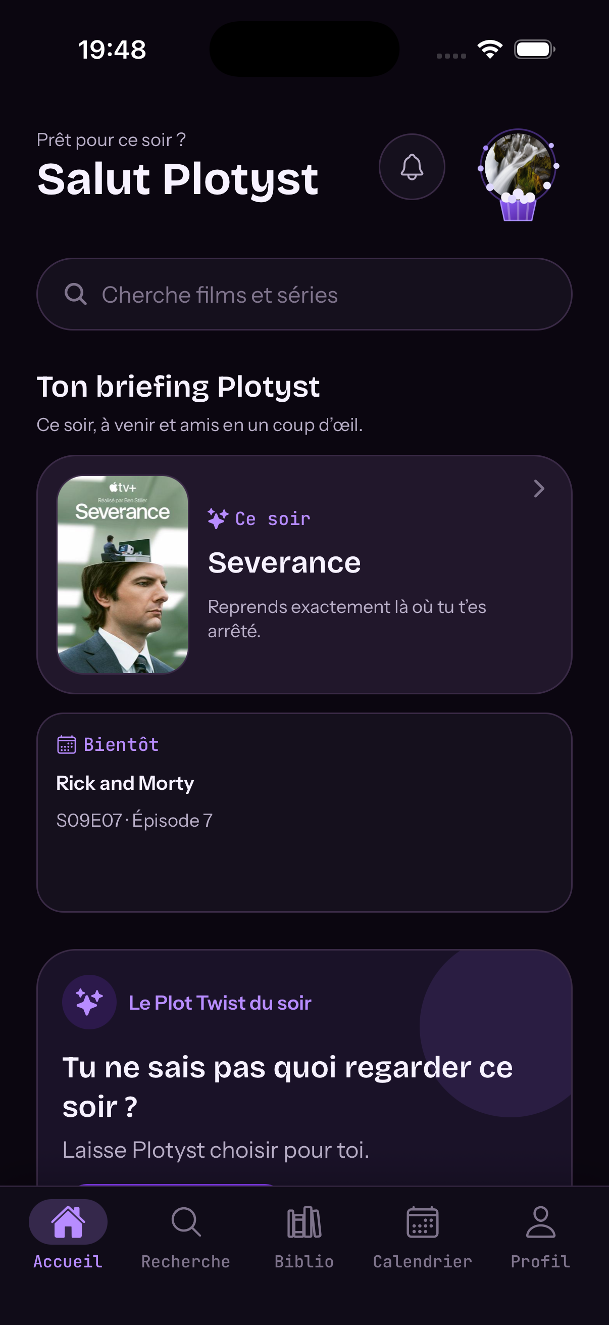 Plotyst app home screen
