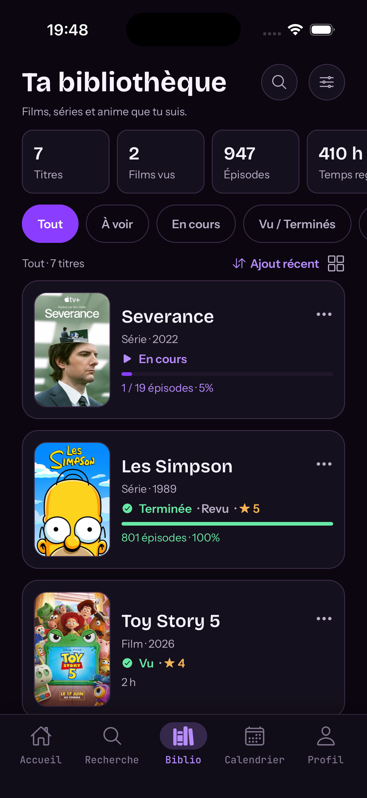 Plotyst app library screen
